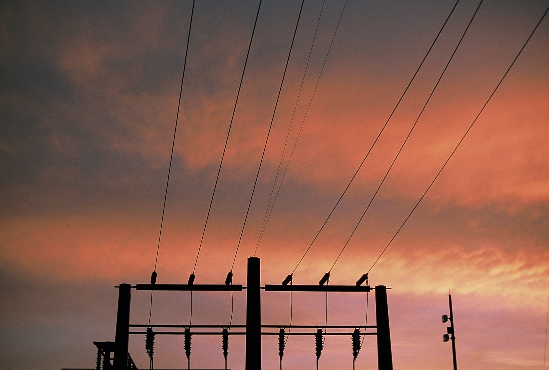 Sunset at powerlines